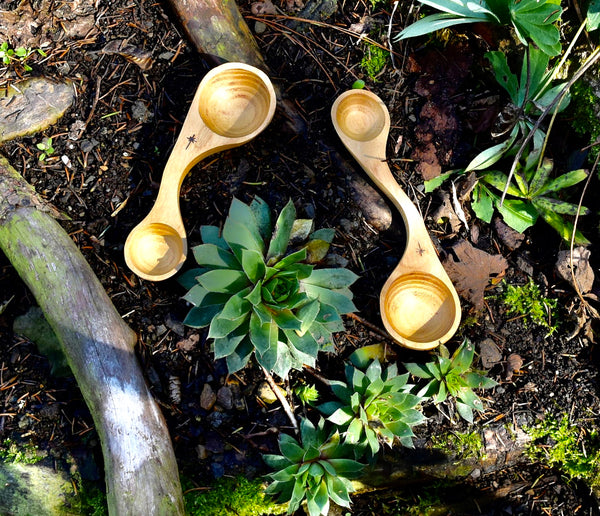 HAND CARVED WOOD MEASURING TEASPOONS